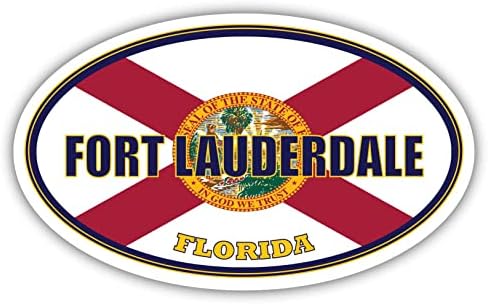 דגל מדינת פלורידה של פורט לאודרדייל | FL FLAG DALLARD COUNTY COUNTY OVAL STATE COLORS PIGPER STACKER מדבקה